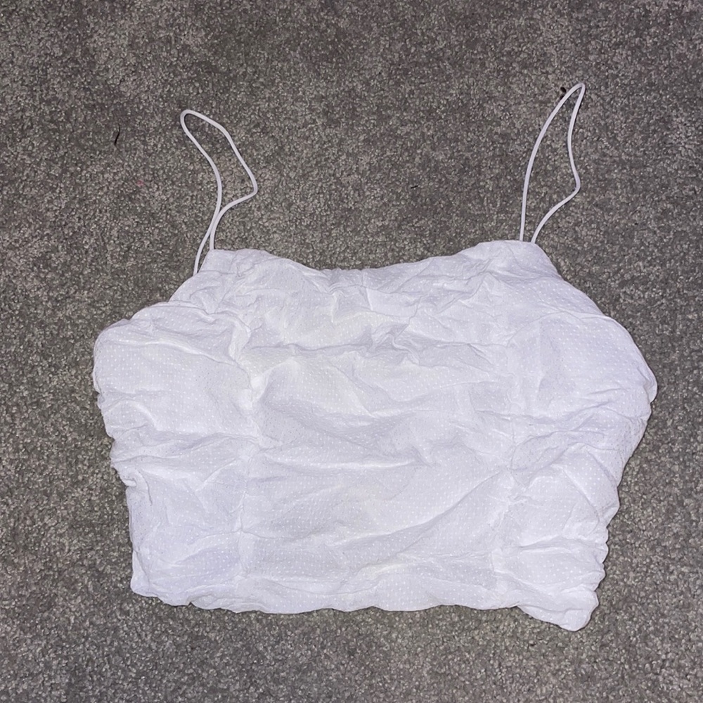 la hearts small white ruffle top